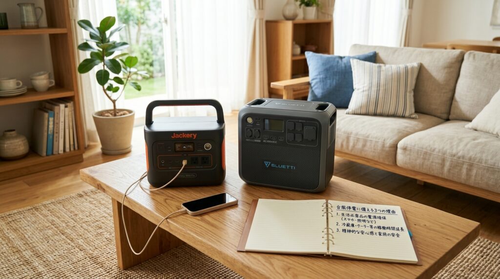 台風停電にポータブル電源は必要？先に結論