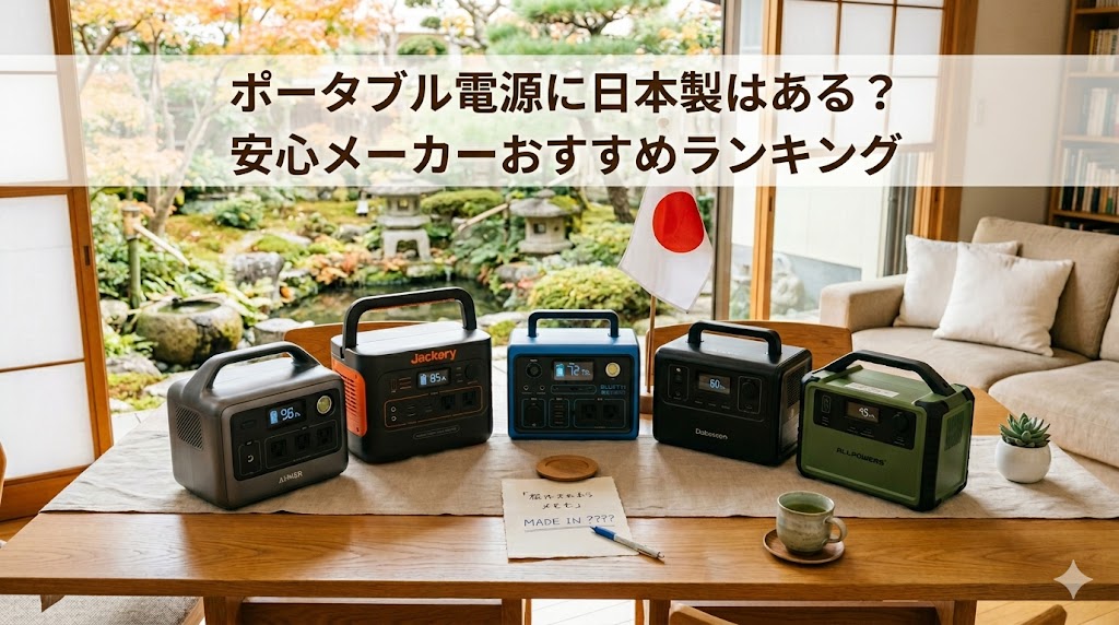 ポータブル電源に日本製はある？安心メーカーおすすめランキング