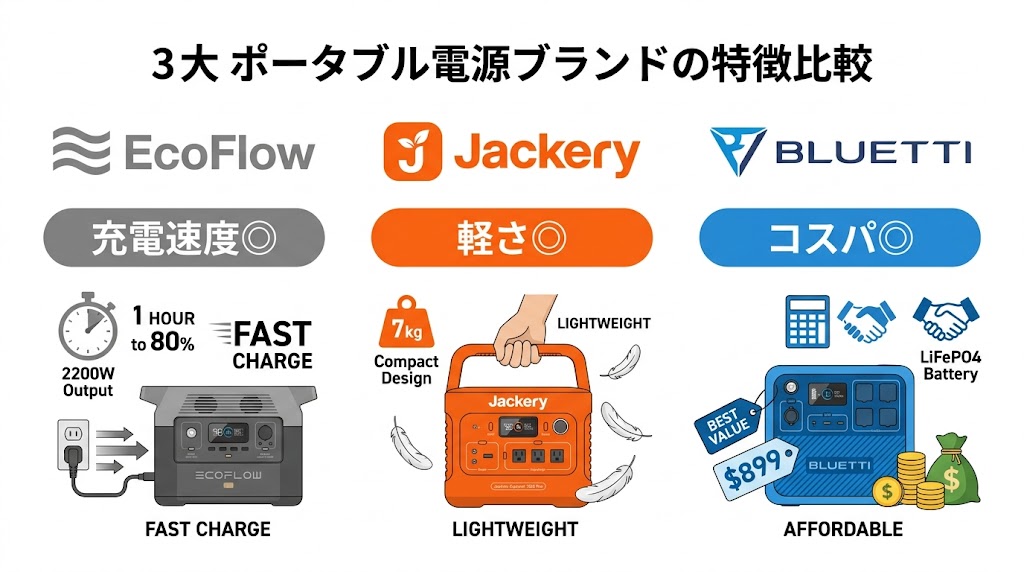 EcoFlowと他社メーカーの評判を比較