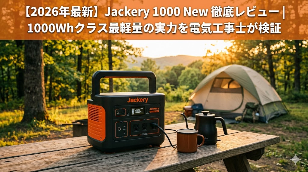 【2026年最新】Jackery 1000 New 徹底レビュー｜1000Whクラス最軽量の実力を電気工事士が検証