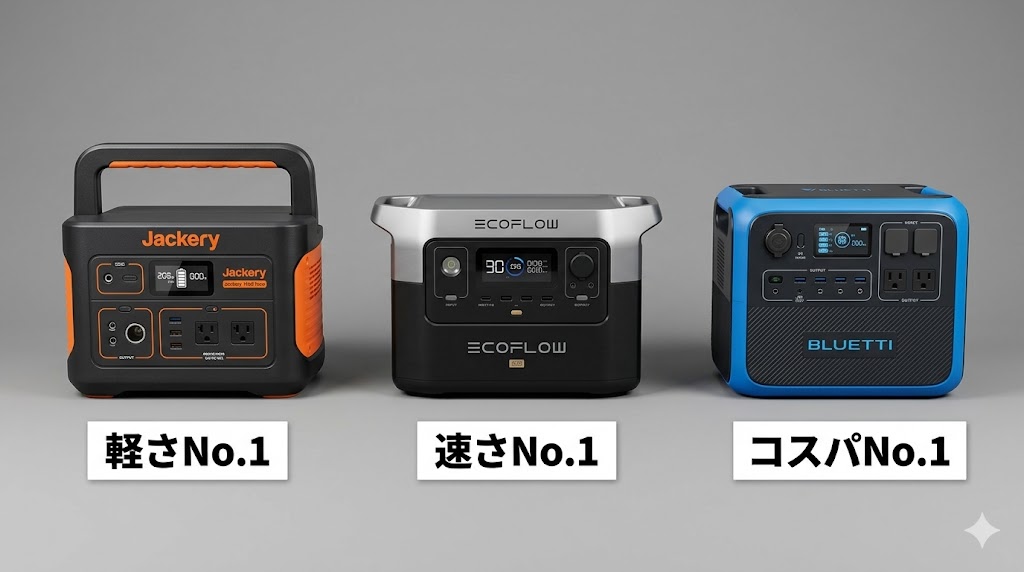 Jackery 1000 New vs EcoFlow DELTA 3 Plus vs BLUETTI AC180