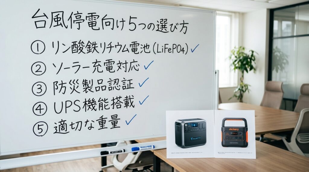台風シーズン前に備えるポータブル電源の選び方