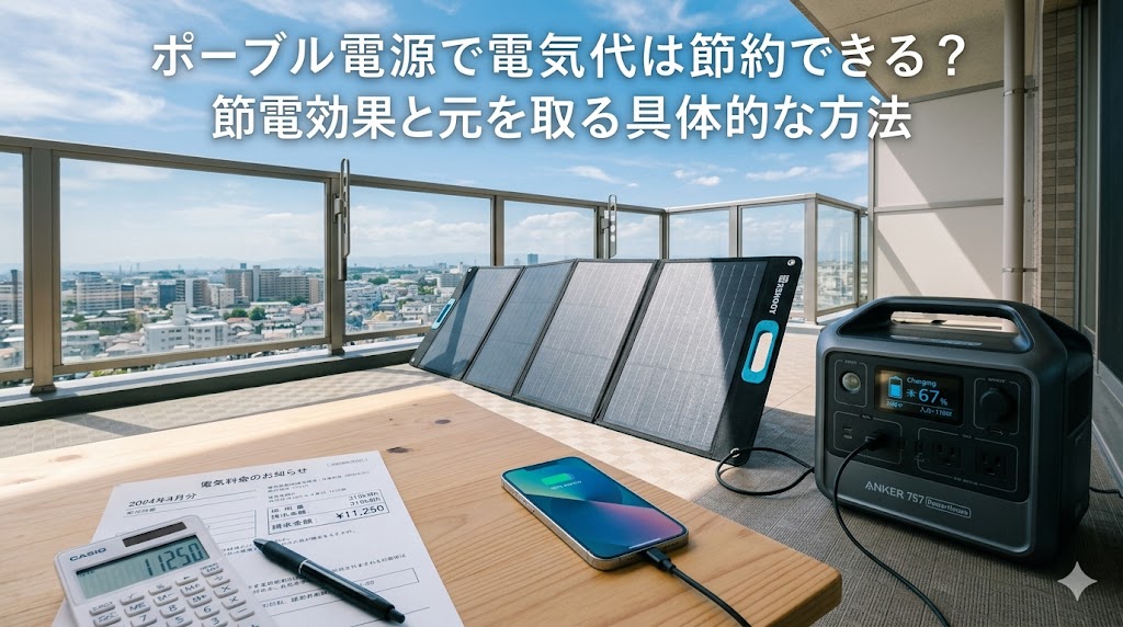 ポータブル電源で電気代は節約できる?節電効果と元を取る具体的な方法