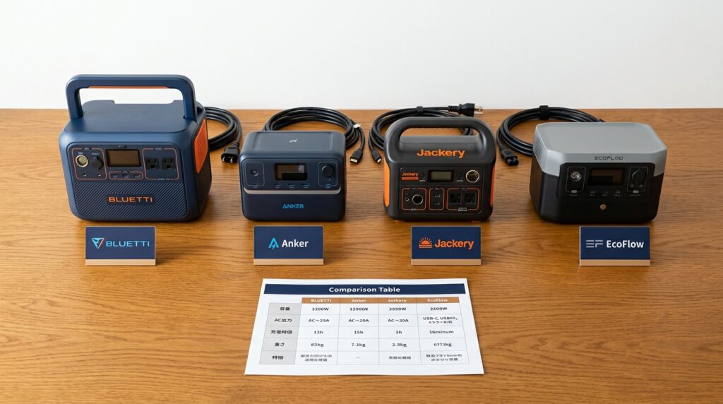 BLUETTI vs 他社メーカー比較｜Jackery・Anker・EcoFlowと何が違う？