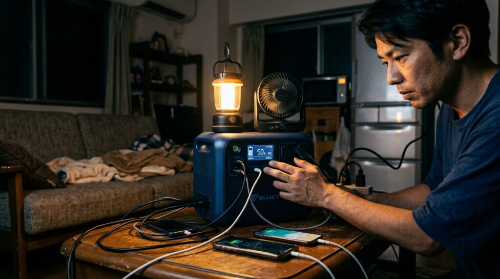 台風停電中の運用テクニック｜節電と継ぎ足し充電