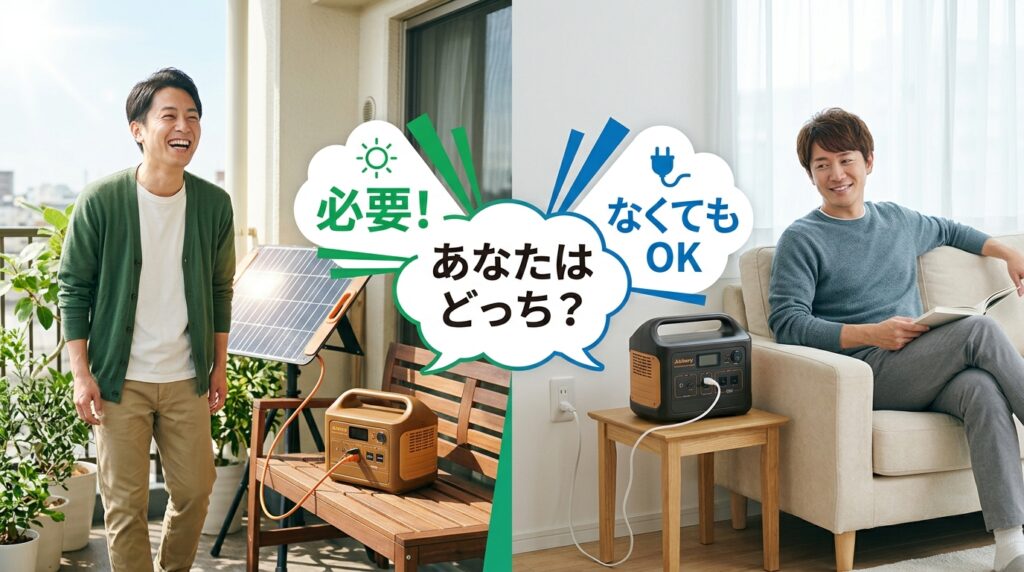 【結論】ポータブル電源にソーラーパネルは必要か？電気工事士の答え