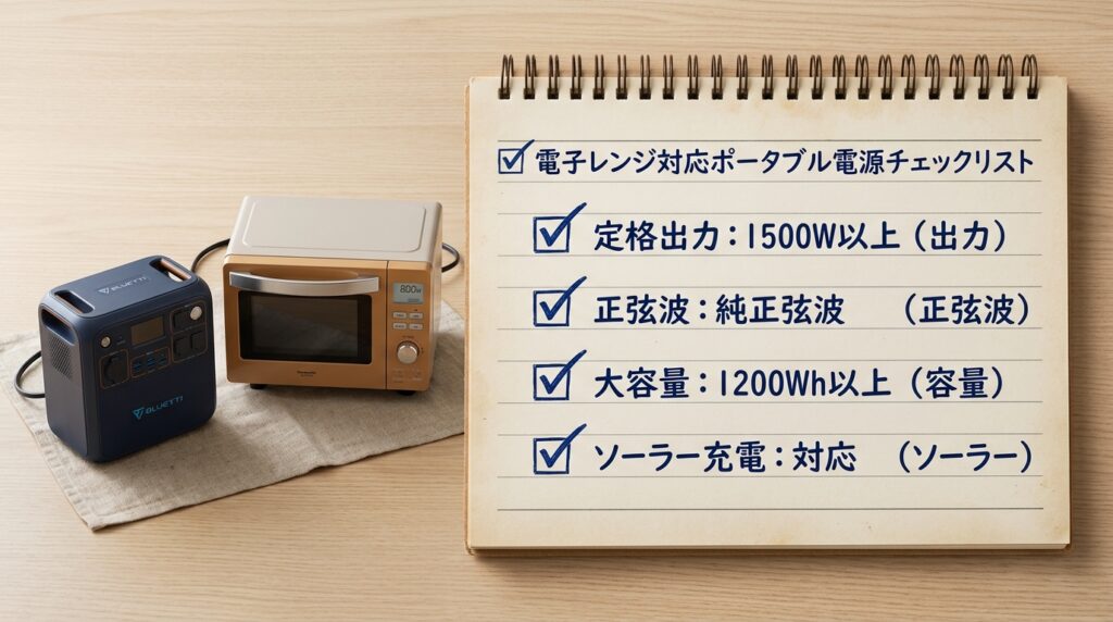 電子レンジ対応ポータブル電源の選び方4つのポイント