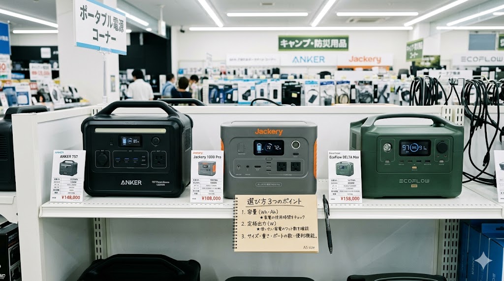 節電目的のポータブル電源の選び方ポイント