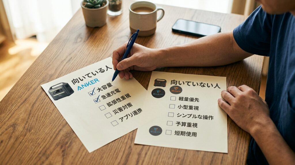 Anker Solix C2000 Gen 2が向いている人・向いていない人