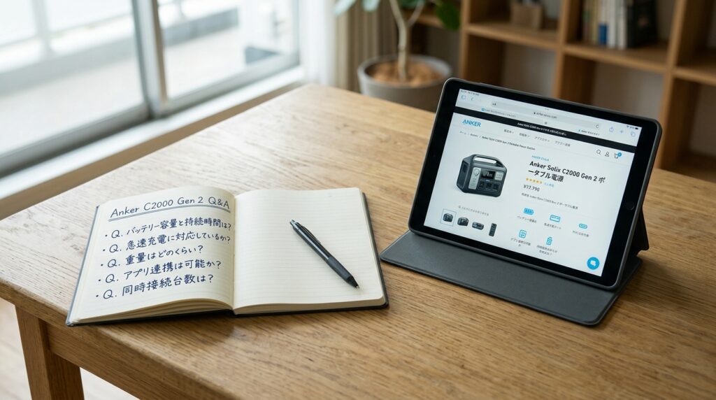Anker Solix C2000 Gen 2のよくある質問