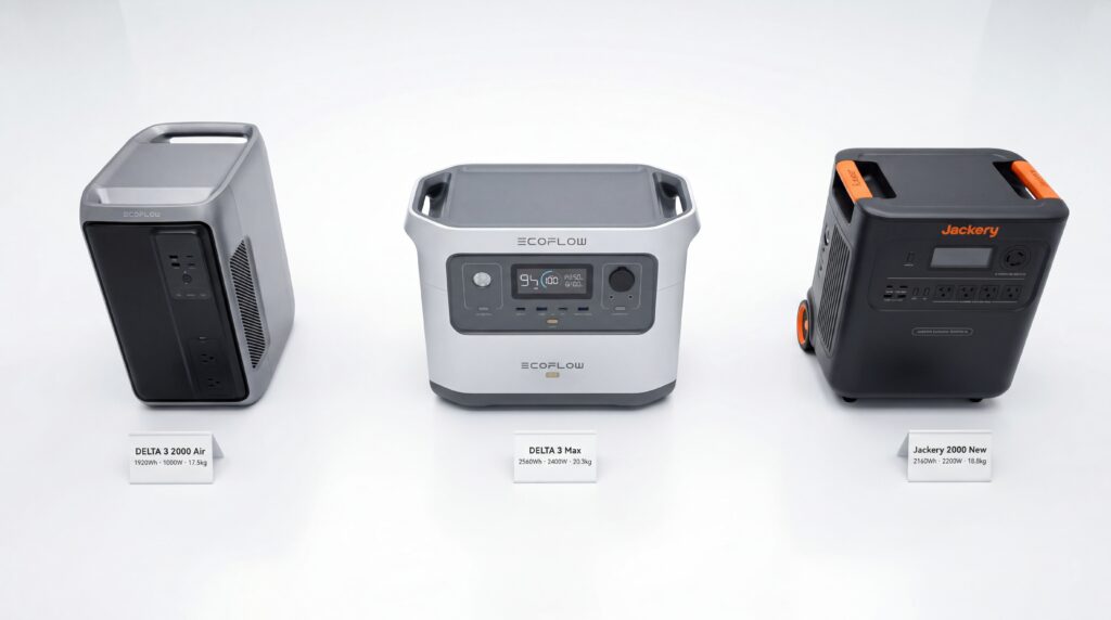 EcoFlow DELTA 3 2000 Airとライバル機種を徹底比較|DELTA 3 Max・Jackery 2000 New