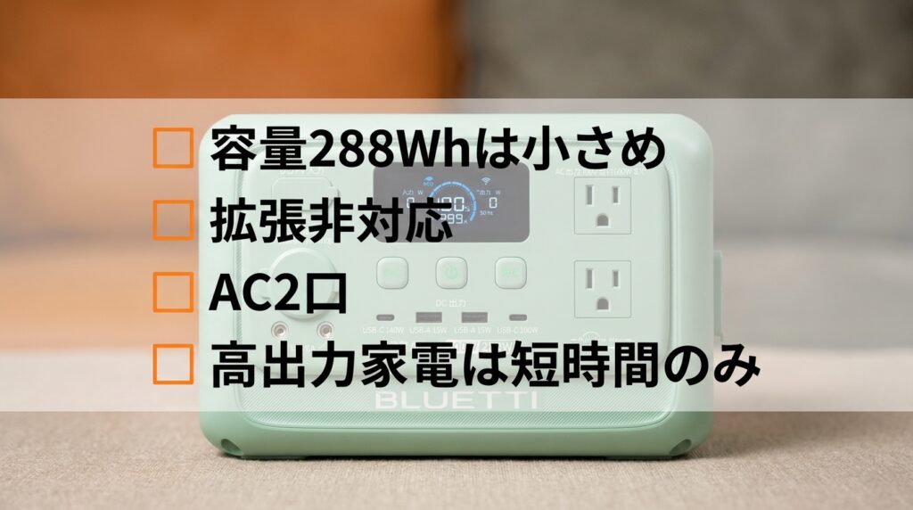 BLUETTI AORA 30 V2の正直な弱点と注意点