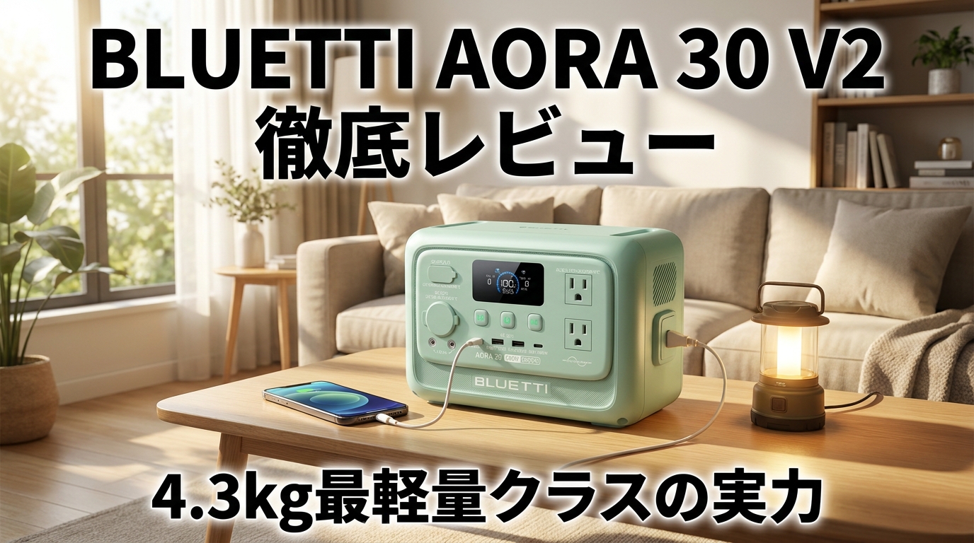 BLUETTI AORA 30 V2レビュー|4.3kg最軽量クラスの実力を徹底検証