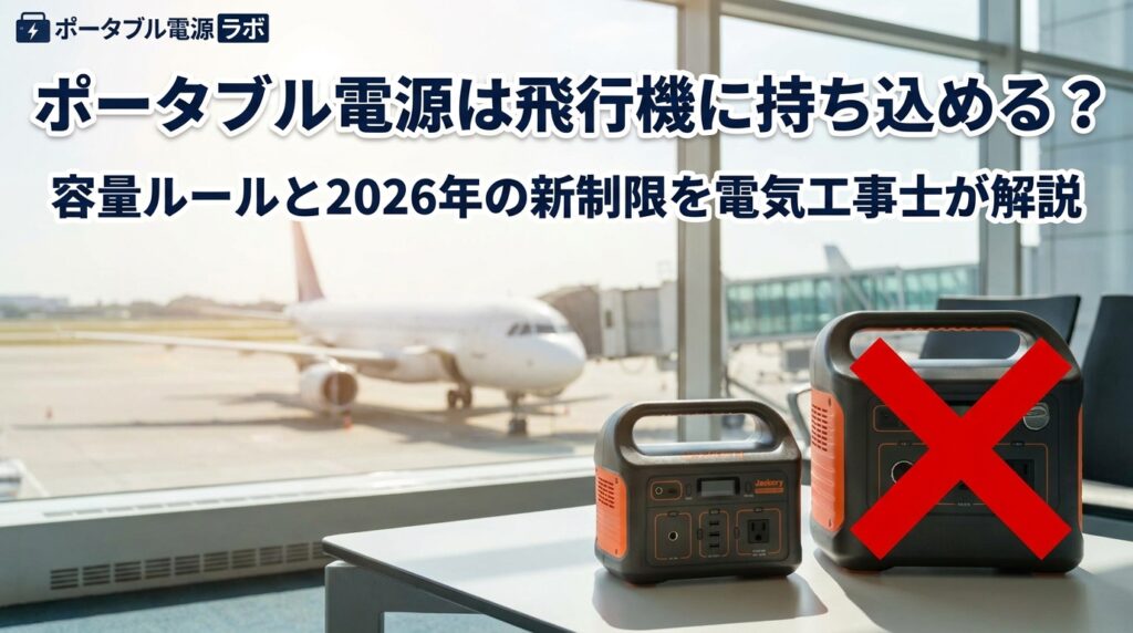 ポータブル電源は飛行機に持ち込める？容量ルールを電気工事士が解説