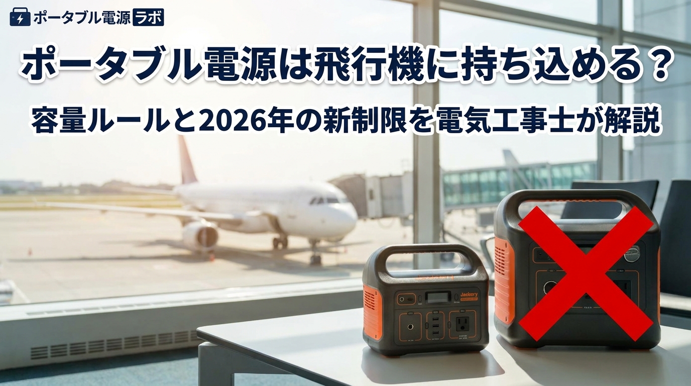 ポータブル電源は飛行機に持ち込める？容量ルールを電気工事士が解説
