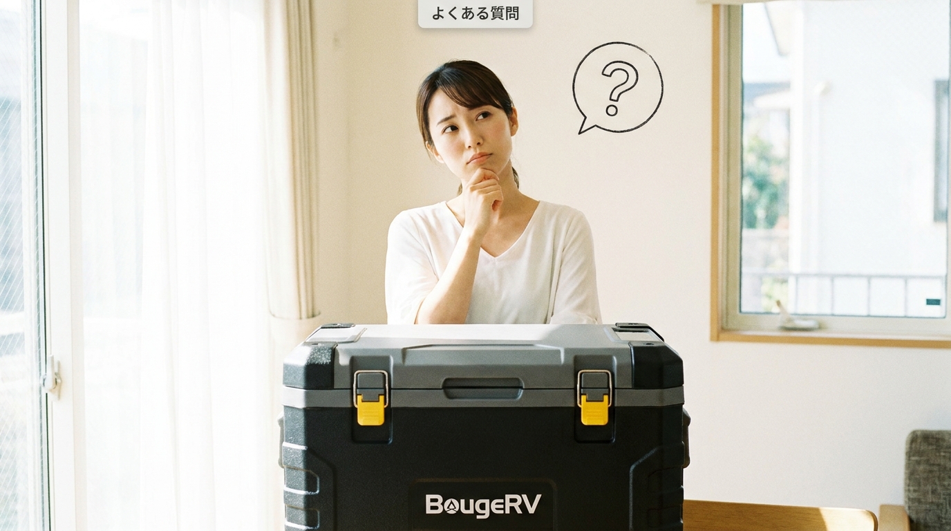 BougeRVについてよくある質問と回答をまとめたイメージ