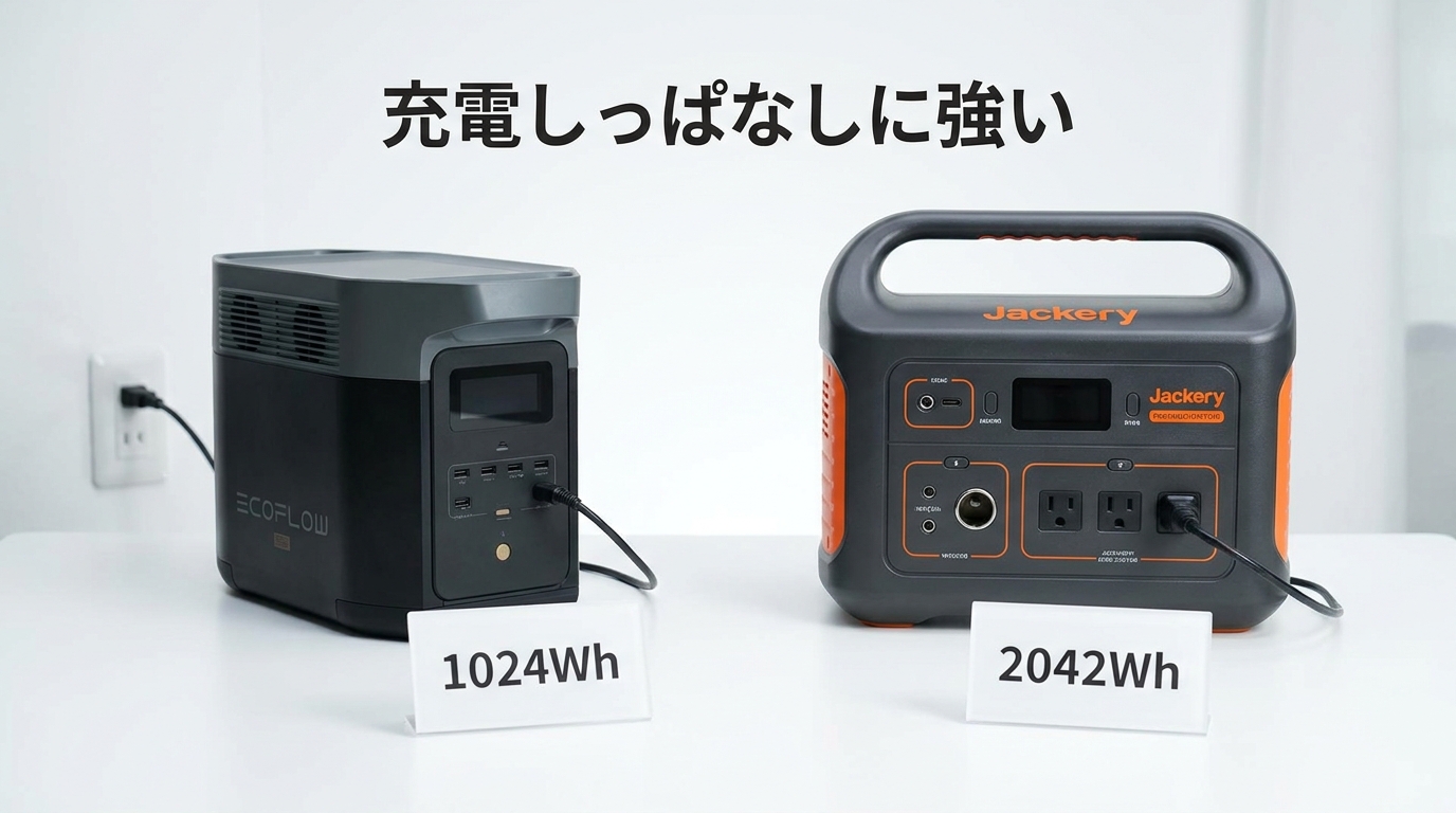 充電しっぱなしに強いおすすめポータブル電源のイメージ