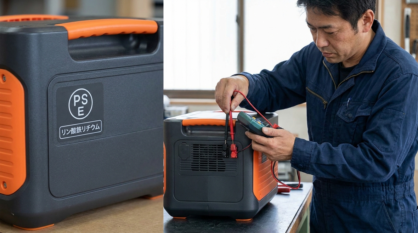 電気工事士がJackeryポータブル電源の安全性を検証するイメージ