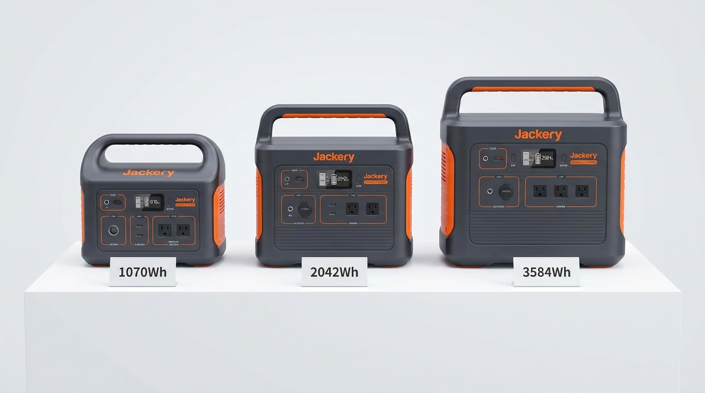 Jackery 1000 New・2000 New・3600 Plusのサイズ比較