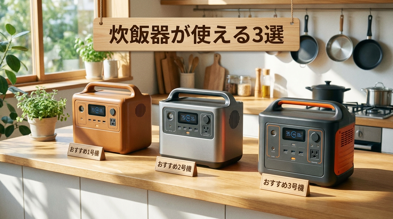 炊飯器が使えるおすすめポータブル電源3選のイメージ
