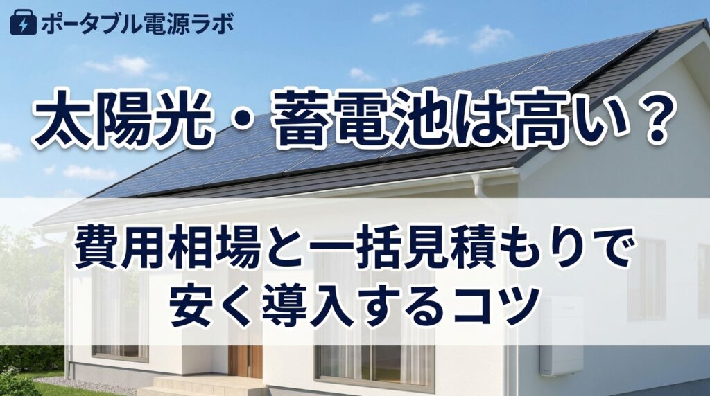 太陽光発電・家庭用蓄電池は高い？費用相場と一括見積もりのコツを電気工事士が解説