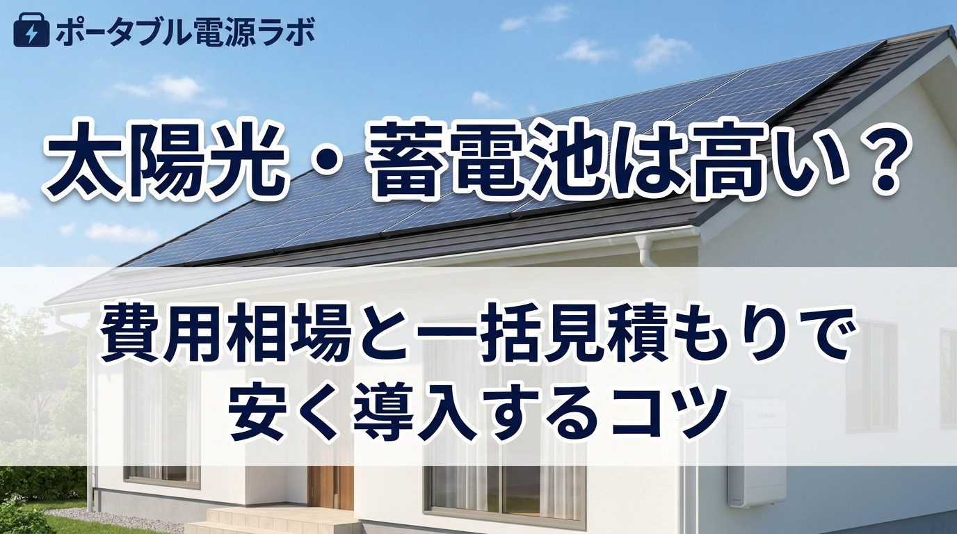 太陽光発電・家庭用蓄電池は高い？費用相場と一括見積もりのコツを電気工事士が解説