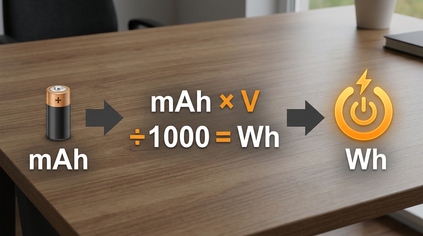 mAhとWhの容量の単位の違いを解説するイメージ