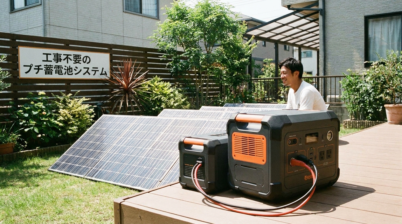 ポータブル電源が蓄電池の代わりになるか解説するイメージ