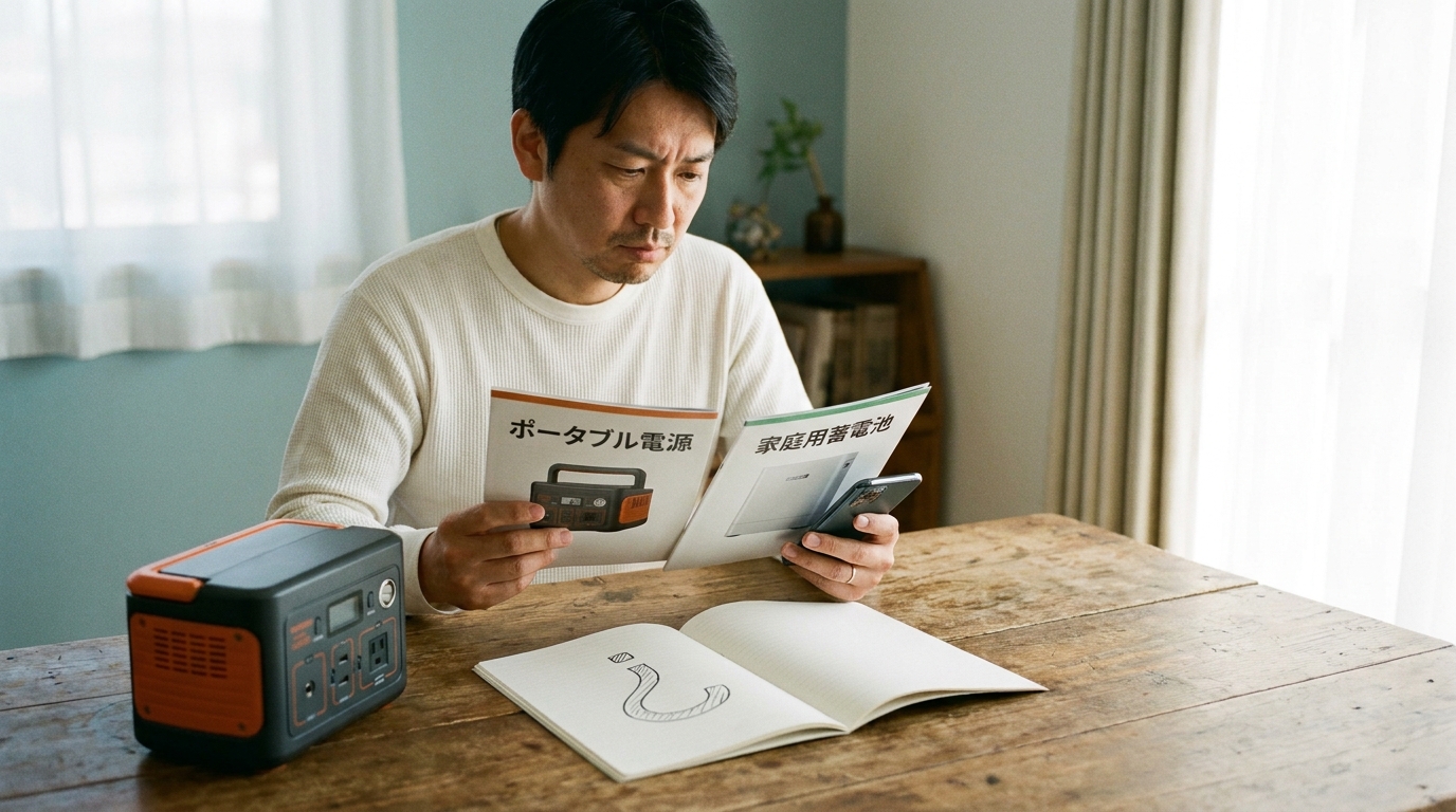 ポータブル電源と家庭用蓄電池のよくある質問FAQのイメージ