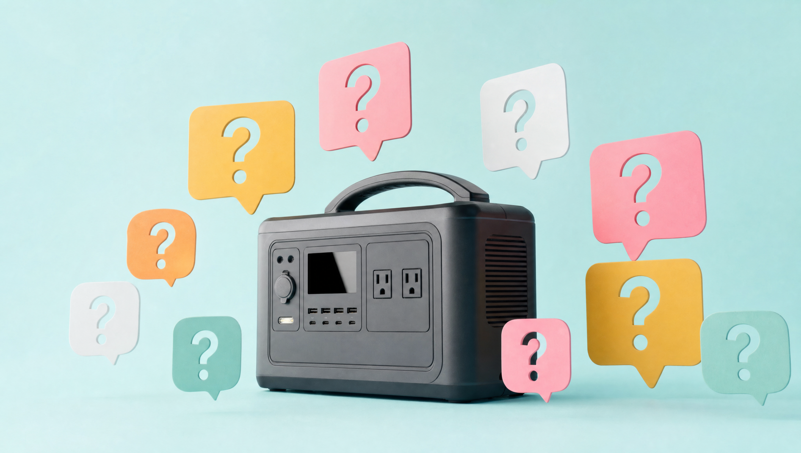 マキタ ポータブル電源のよくある質問(FAQ)をまとめたイメージ