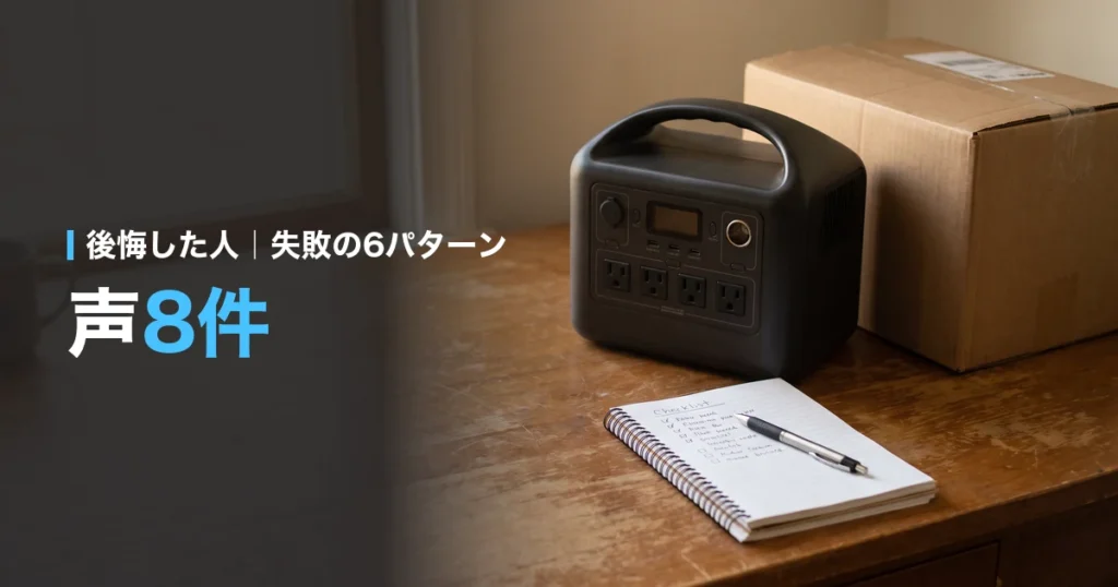 ポータブル電源で後悔した人の声8件と失敗の6パターン